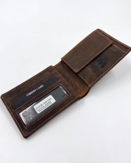 Мъжки портфейл от естествена Хънтър кожа в кафяво 10-539