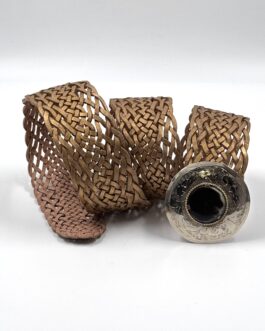 Марокански ръчно плетен колан от естествена кожа в златисто 30