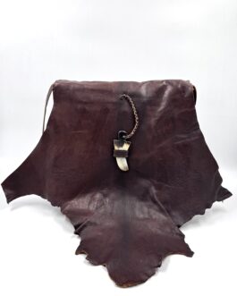 Мароканска чанта през рамо листо и рог в тъмнокафяво 0653-1