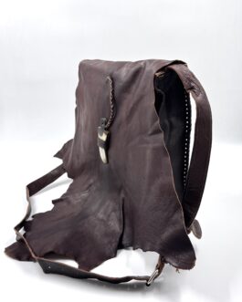 Мароканска чанта през рамо листо и рог в тъмнокафяво 0653-1