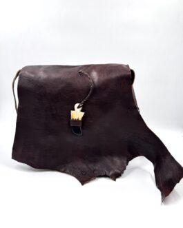 Мароканска чанта през рамо листо и рог в тъмнокафяво 0653-3