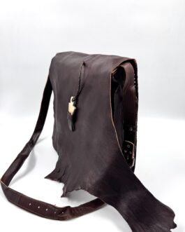 Мароканска чанта през рамо листо и рог в тъмнокафяво 0653-3
