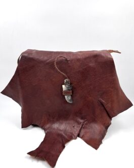 Мароканска чанта през рамо листо и рог в кафяво 0653-4