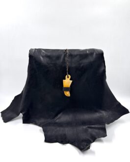 Мароканска чанта през рамо листо и рог в черно 0653-5