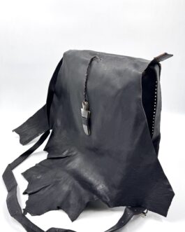 Мароканска чанта през рамо листо и рог в черно 0653-6