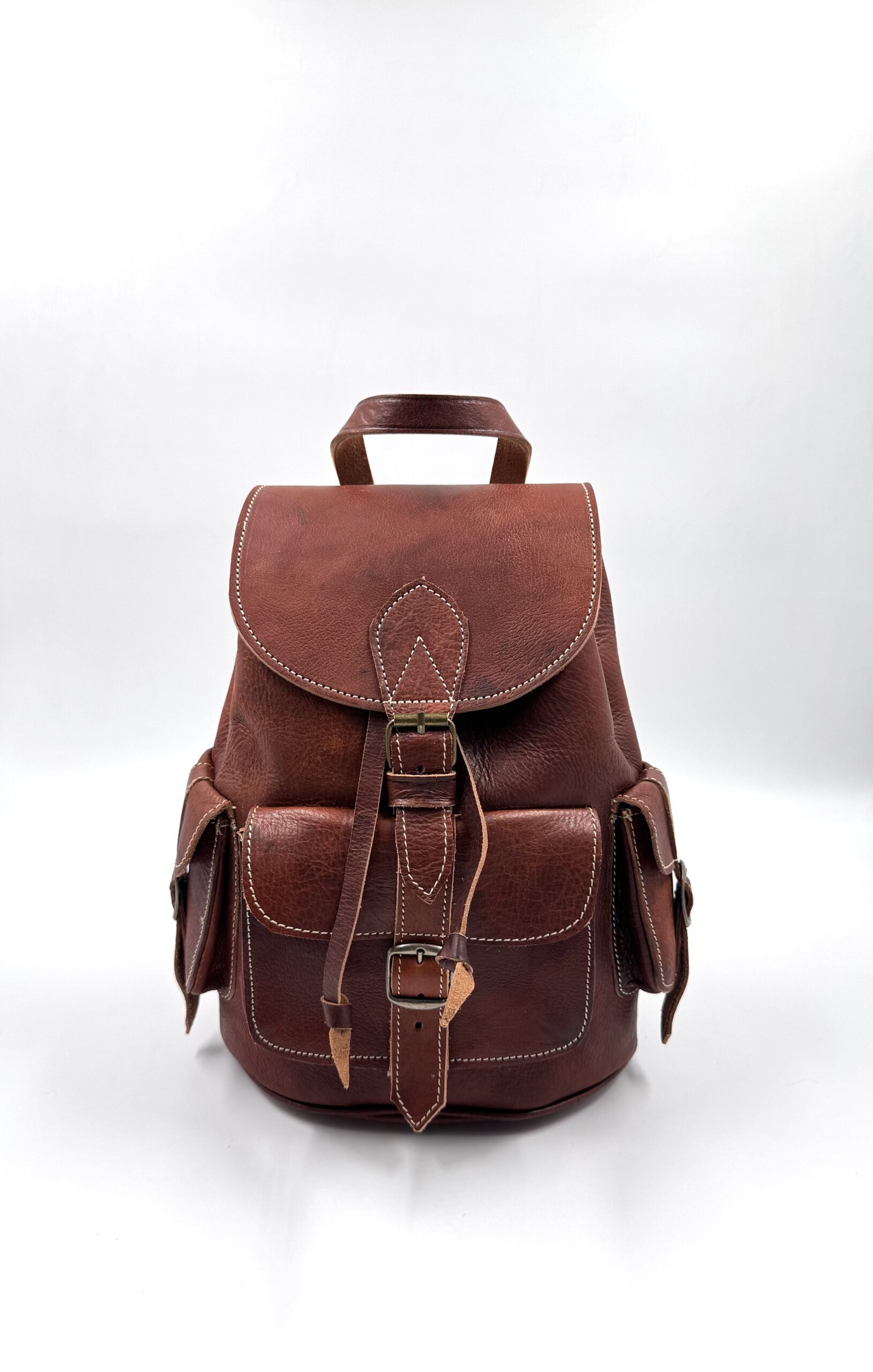 IMG_1676 кафява дамска раница естествена кожа мароканска раница