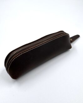 Калъф за очила от естествена Crazy horse кожа в кафяво