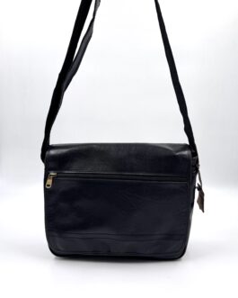 Унисекс чанта през рамо от естествена кожа в черно 6389