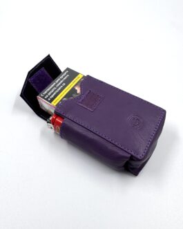 Калъф за цигари от естествена кожа в лилаво