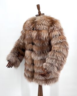 Дамско палто 3 в 1  от естествен косъм на лисица натурал