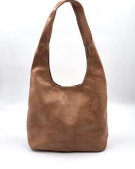 Дамска чанта тип торба от естествена кожа натурал 07492