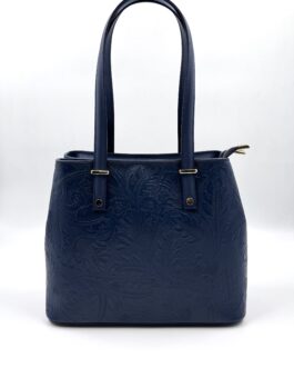 Дамска чанта от естествена кожа в тъмносиньо 1889