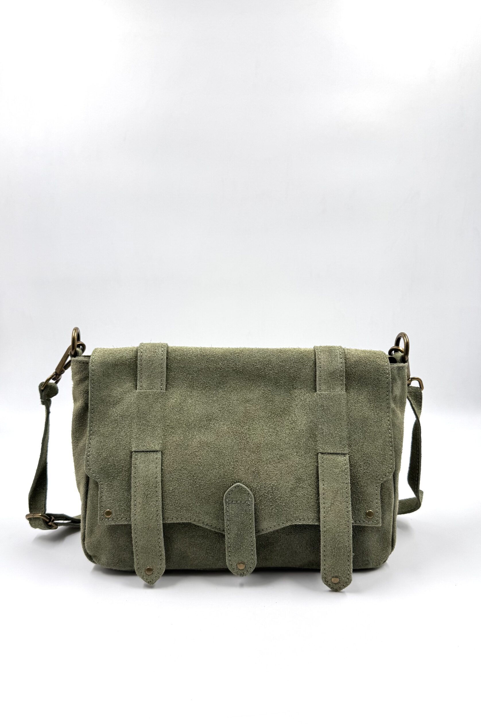 IMG_2532 чанта естествен велур зелена дамска велурена чанта