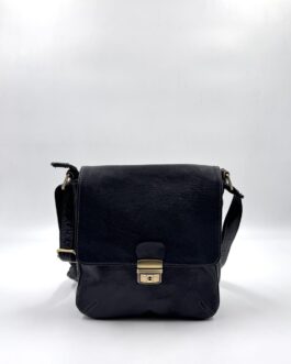 Мъжка чанта през рамо от естествена кожа в черно 05351