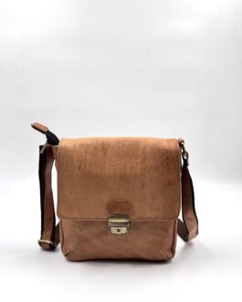 Мъжка чанта през рамо от естествена кожа натурал 05351