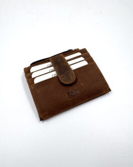 Картхолдър от естествена Хънтър кожа в кафяво 0930
