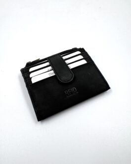 Картхолдър от естествена Хънтър кожа в черно 0930