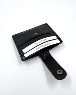 Картхолдър от естествена кожа в черно 0931