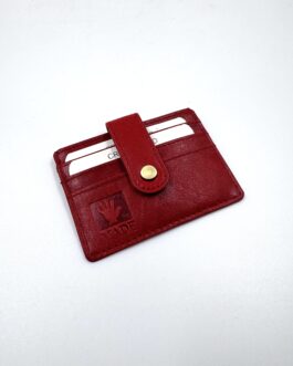 Картхолдър от естествена кожа в червено 0931
