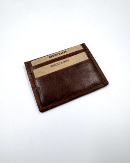 Картхолдър от естествена кожа в кафяво 0932