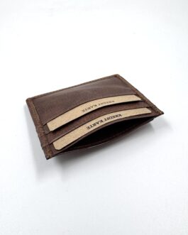 Картхолдър от естествена кожа в кафяво 0932