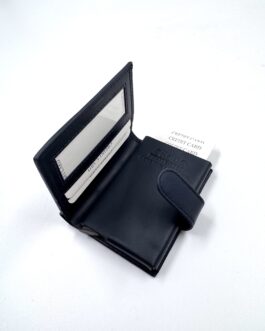 Портфейл с картхолдър от естествена кожа в тъмносиньо 0933