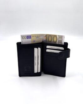 Мъжки портфейл от естествена кожа в черно 0935