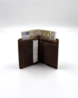 Мъжки портфейл от естествена кожа Хънтър в кафяво 0937