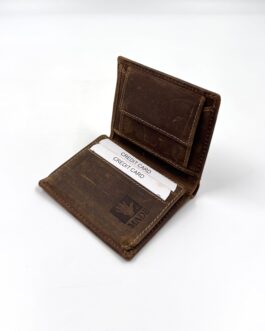 Мъжки портфейл от естествена кожа Хънтър в кафяво 0937