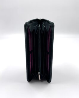 Дамски портфейл и ключодържател от естествена кожа в т.зелено 01036