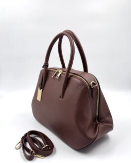 Дамска чанта от естествена кожа в кафяво 105