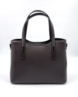 Дамска чанта от естествена кожа в тъмнокафяво 106