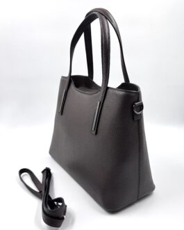 Дамска чанта от естествена кожа в тъмнокафяво 106