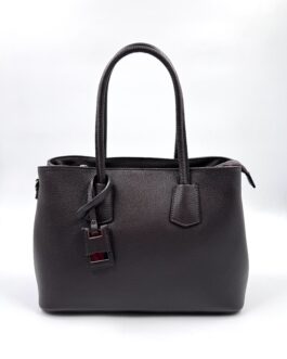 Дамска чанта от естествена кожа в тъмнокафяво 069