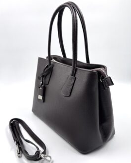 Дамска чанта от естествена кожа в тъмнокафяво 069