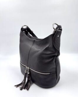 Дамска чанта от естествена кожа в тъмнокафяво 01218