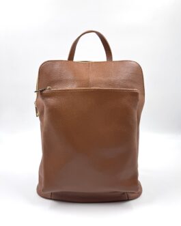 Голяма дамска раница от естествена кожа в кафяво 163