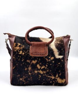 Голяма дамска чанта от естествена кожа и косъм 821-4