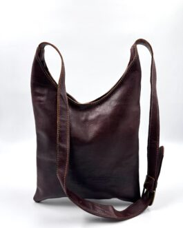 Мароканска чанта през рамо от естествена кожа в тъмнокафяво 2719