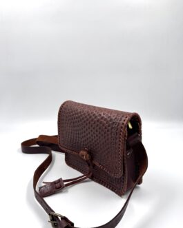 Винтидж чанта през рамо от естествена кожа в кафяво 2562