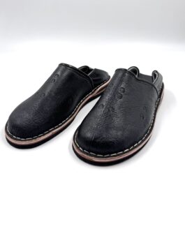 Марокански Унисекс кожени обувки- чехли Babouche в черно