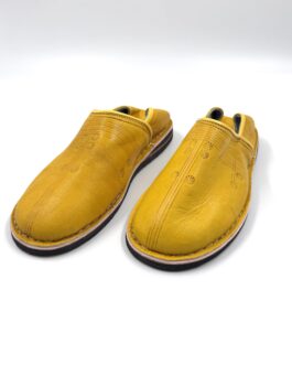 Марокански Унисекс кожени обувки- чехли Babouche в жълто