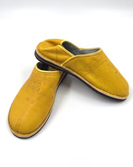 Марокански Унисекс кожени обувки- чехли Babouche в жълто