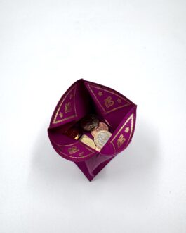 Марокански монетник от естествена кожа в цикламено