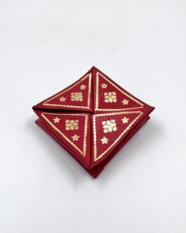 Марокански монетник от естествена кожа в червено