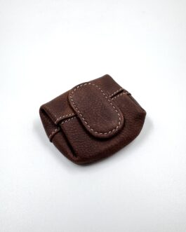 Монетник от естествена кожа в кафяво 902