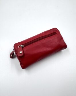 Ключодържател от естествена кожа в червено 0079