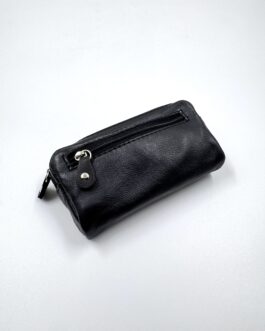 Ключодържател от естествена кожа в черно 0079