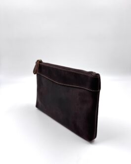 Мъжка клъч чанта от естествена кожа в тъмнокафяво 952-1