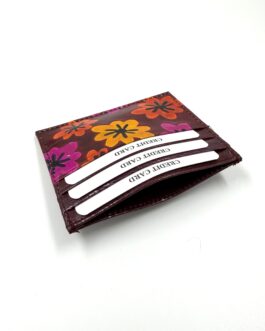 Цветен ръчно изработен картхолдър от естествена кожа 099